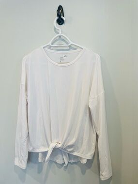 GAP White Long-Sleeve Tie-Front Tee